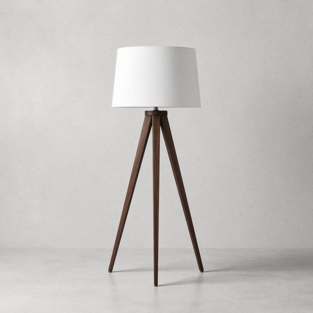 Walnut Tripod Floor Light